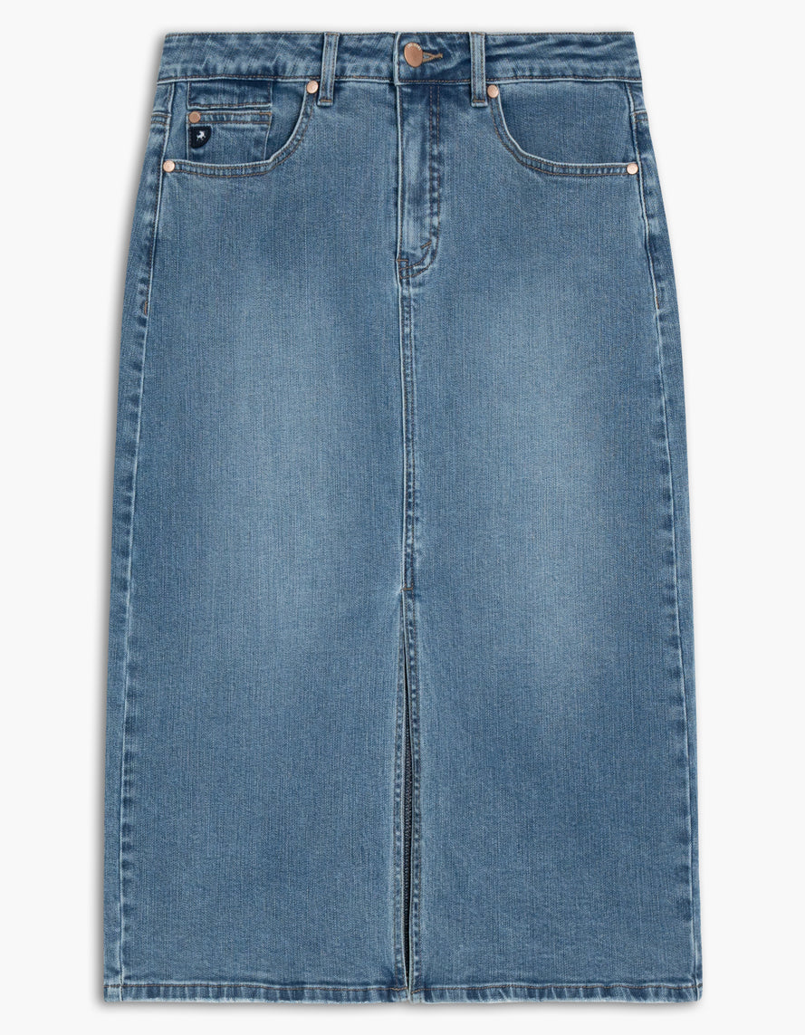 Leila Straight Denim Skirt