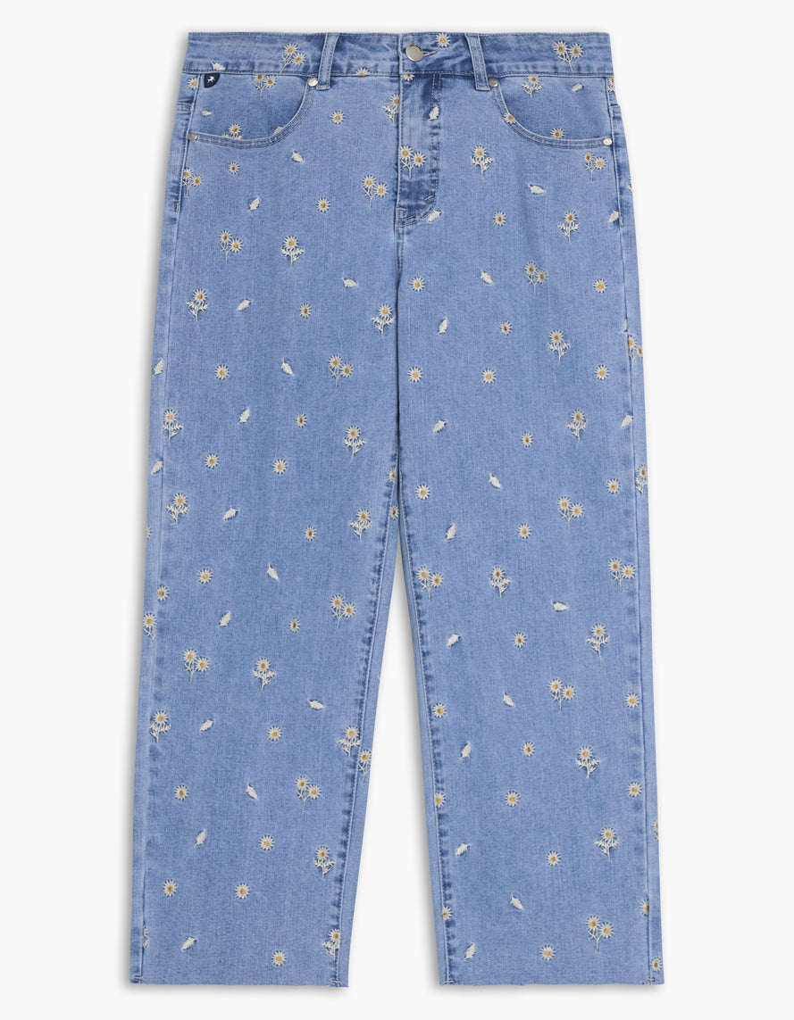 Gigi 7/8 Embroidery Denim