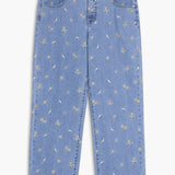 Gigi 7/8 Embroidery Denim