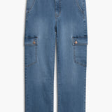 Erika Cropped Cargo Wide Jeans