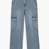 Erika Cropped Cargo Wide Jeans