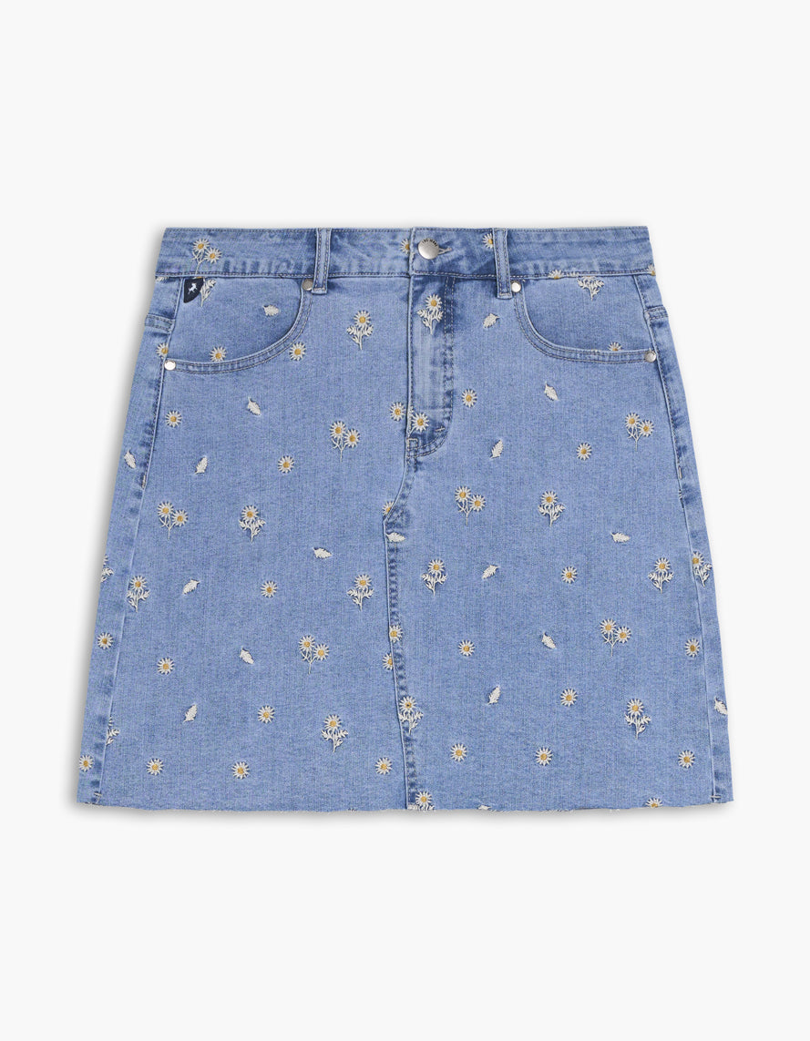 Simone Embroidery Denim Skirt