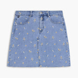 Simone Embroidery Denim Skirt