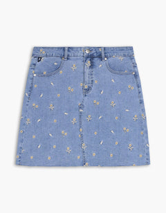 Simone Embroidery Denim Skirt