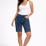 Erika Bermuda Floral Denim
