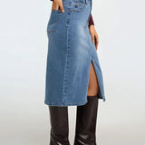 Leila Straight Denim Skirt