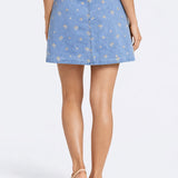 Simone Embroidery Denim Skirt